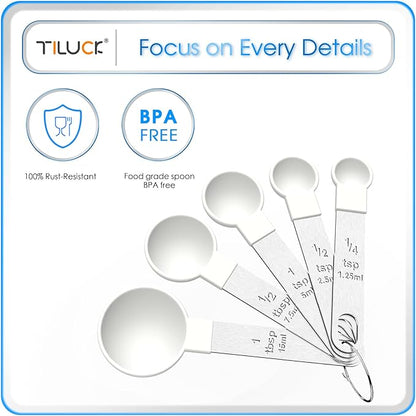 TILUCK Measuring Cups & Spoons Set, Stackable Cups and Spoons, Nesting Measure - Image 5