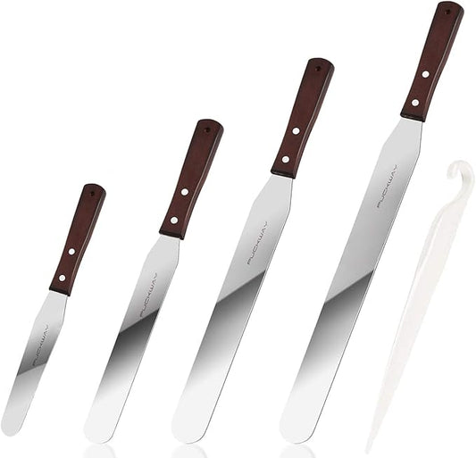 4PCS Cake Decorating Icing Spatula set by PUCKWAY