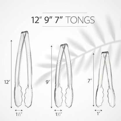 PlasticPro Clear Serving Tongs Combo Set - Image 4