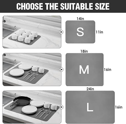 Dish Drying Mat for Kitchen Counter Super Absorbent Drainer Mats - Image 6