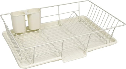 Sweet Home Collection Metal, Plasic 3 Piece Dish Drainer Rack Set by SweetHomeCollection