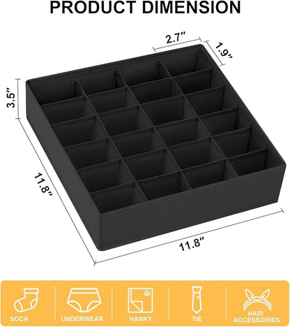 Joyoldelf Sock Drawer Organizer Divider 2 Packs Underwear Organizer, 24 Cell - Image 2