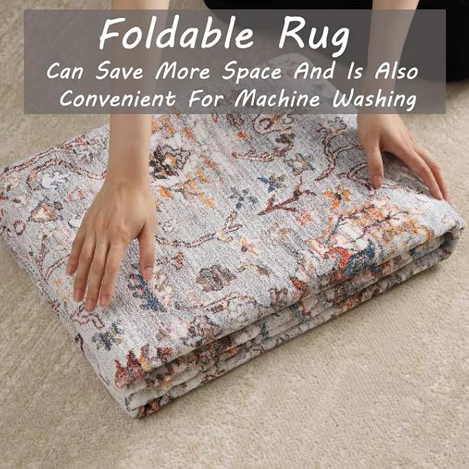 CHAMPLANT Area Rug 2x3 Washable Rug Door Mat Vintage Distressed Doormat Indoor - Image 5