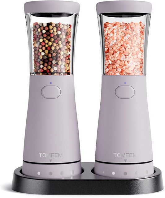 Electric Salt and Pepper Grinder Set by Tomeem