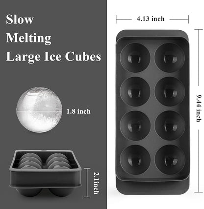 Round Ice Cube Mold, 1.8 INCH x 8, Ice Ball Maker Mold | Round Ice Cube Trays - Image 2