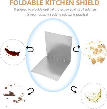 ABOOFAN Stainless Steel Oil-Proof Kitchen Shield 11.8 Inch Foldable Grease - Image 2