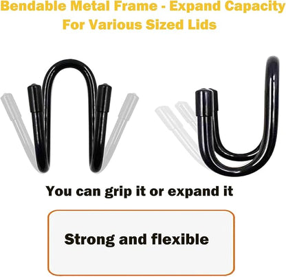 2 Pack Pot Lid Organizer Rack, No Drilling Adhesive Wall/Door Mounted Rustproof - Image 9