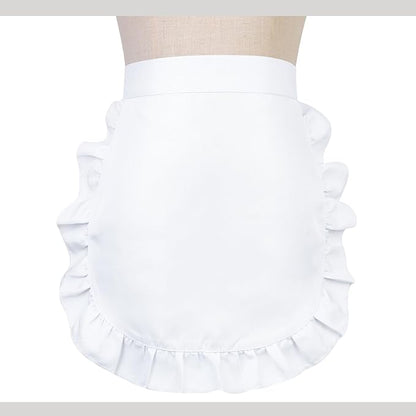2Pcs Kids White Waist Apron Half Apron Puffy Tight Costume Kitchen Party Favors - Image 4