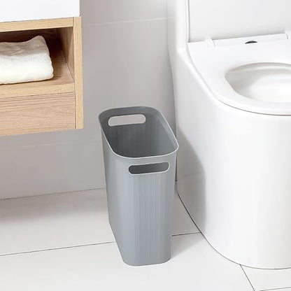 rejomiik Small Trash Can, 3.5 Gallon Garbage Can, Slim Waste Basket, Plastic - Image 2