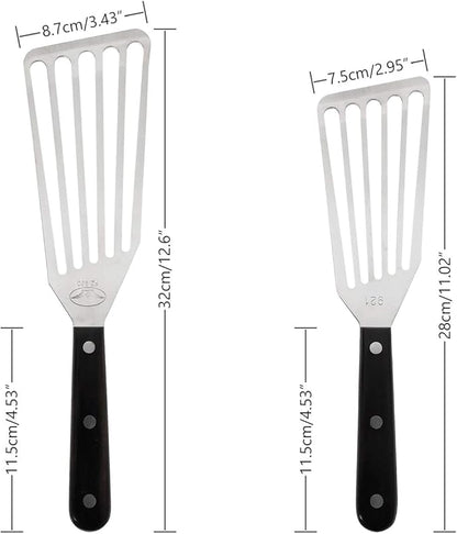 Fish Spatula, 2 Pack Stainless Steel Metal Spatula, Slotted Spatulas - Image 3