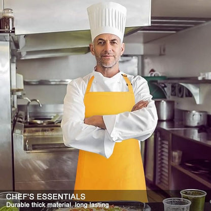 Jubatus 2 Pack Bib Aprons with 2 Pockets Cooking Chef Kitchen Apron - Image 4