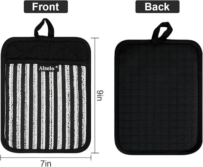 Alselo Silicone Pot Holders Set of 3 Heat Resistant & Non Slip Potholders - Image 2