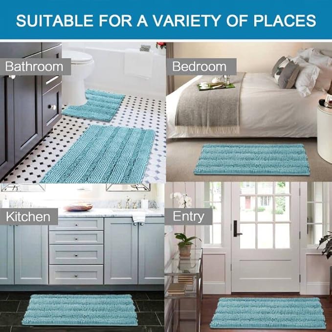 H.VERSAILTEX Bathroom Rugs Set 2 Piece Bathroom Contour Rug Toilet Mat Sets - Image 6