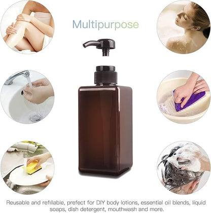Pump Bottle, Refillable Plastic Empty Lotion Soap Dispenser Liquid Container - Image 4