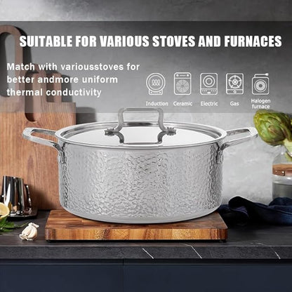 Vivicreate Tri-Ply Stainless Steel Stockpot – Deep Cooking Pot - Image 2