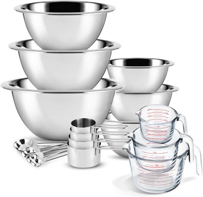 Eatex Mixing Bowls with Measuring Cups & Measuring Spoons 17 Piece Set by Eatex