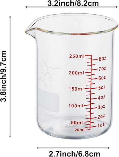 High Borosilicate Glass Measuring Cup-V-Shaped Spout, 250ml Glass Measuring - Image 8