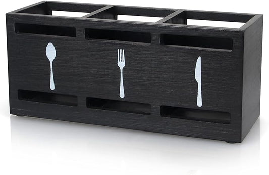 Ayiaren Wooden Silverware Caddy Flatware Cutlery Holder Wood Silverware by Ayiaren