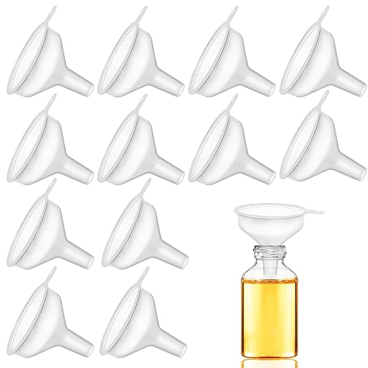 12 Pack Small Funnels for Kitchen use Filling Bottles Clear Polyethylene Funnel by SBYURE