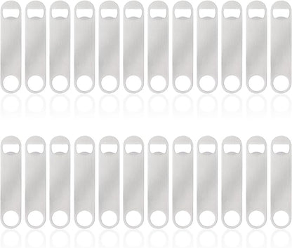 24 Pack Flat Beer Bottle Opener 7 inch Heavy Duty Stainless Steel Flat Bottle by Ohiyoo