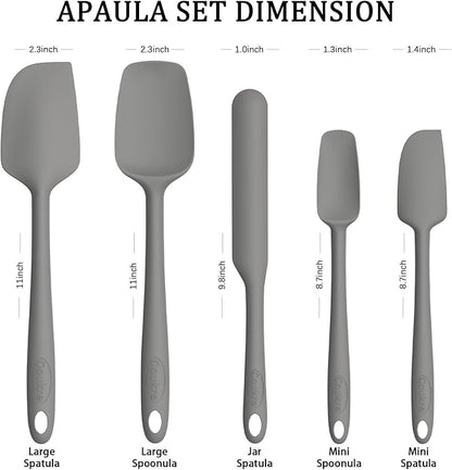 Coukre Silicone Spatula Set of 5, High Temperature Resistant, Food Grade - Image 2