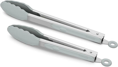 2 Pack Silicone Kitchen Tongs – 9" & 12" Set, Heat Resistant up to 500°F by ALLWIN-HOUSEWARE