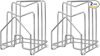 2 Pack Pot Lid Organizer Cutting Board Holder Inside Cabinet 304 Stainless by SUNFICON