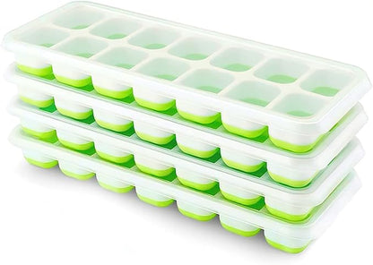 Ice Cube Trays 4 Pack, Airabc Silicone Ice Cube Trays by AlwaysMeetAllYourIceMakingNeeds