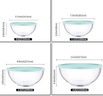 Glass Mixing Bowl Set with Airtight Lids - Image 5