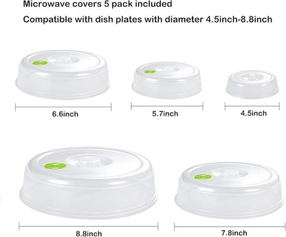 Set of 5 Microwave Plate Covers - Image 4