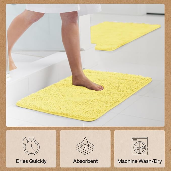 GORILLA GRIP Bath Rug Mat 36x24, Thick Soft Absorbent Chenille, Quick Dry - Image 7
