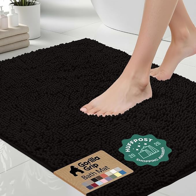 GORILLA GRIP Bath Rug Mat 30x20, Thick Soft Absorbent Chenille, Quick Dry by Unknown
