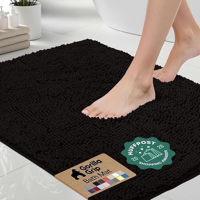 GORILLA GRIP Bath Rug Mat 60x24, Thick Soft Absorbent Chenille, Quick Dry by Unknown