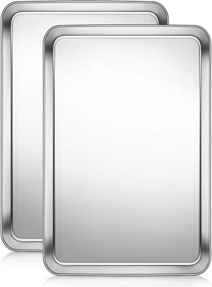 Terlulu Baking Sheet, Cookie Sheet, Stainless Steel Baking Pan, 2 Piece-17.3''x by Terlulu