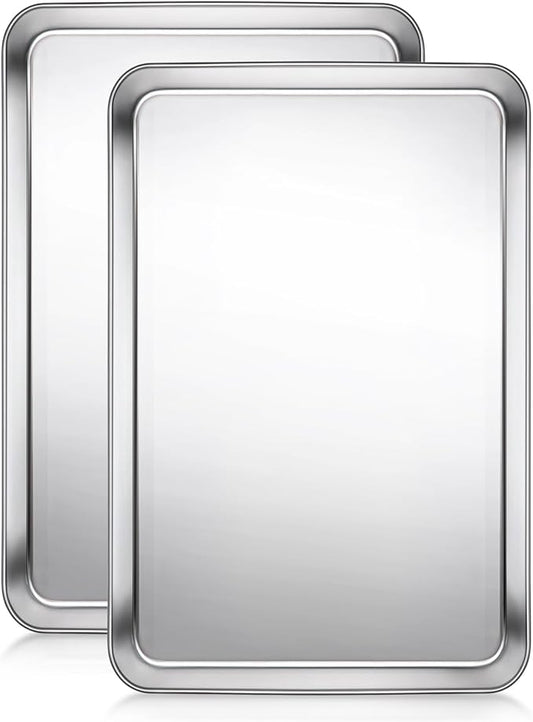 Terlulu Baking Sheet, Cookie Sheet, Stainless Steel Baking Pan, 2 Piece-17.3''x by Terlulu