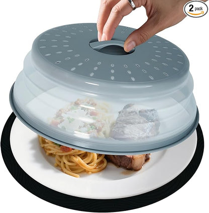 12" Large Microwave Splatter Cover & Silicone Mat, Foldable Food Cover and by MAGJIUKE