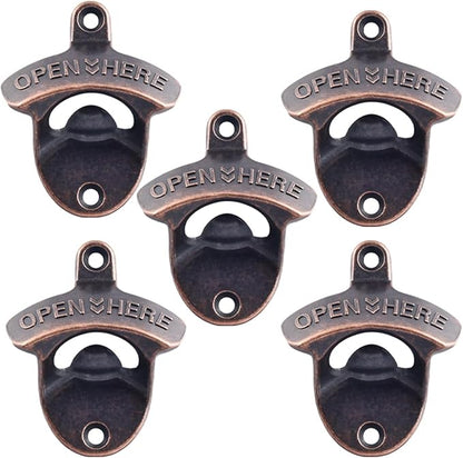 Old Style Wall Mounted Bottle Opener, Antique Copper Outdoor Beer Top Opener by Wallmountedbottleopener