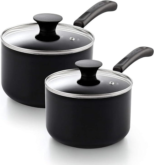 Cook N Home Nonstick Sauce Pan Set 1Qt and 2Qt by CookNHome