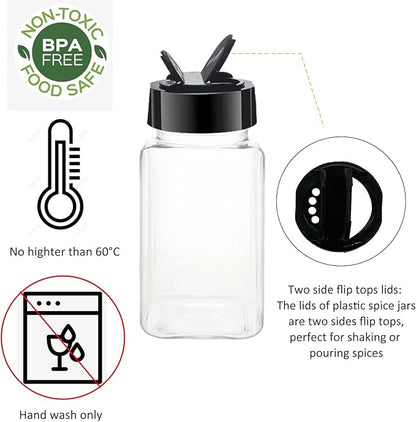 12 Pack 4oz Clear Plastic Spice Jars - Image 3