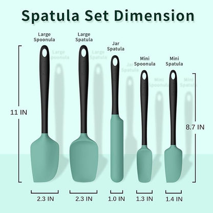 Coukre Silicone Spatula Set of 5, High Temperature Resistant, Food Grade - Image 2