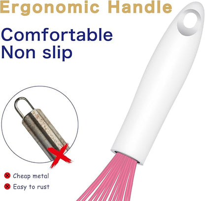 OYV Pink Silicone Whisk, Sealed Waterproof Design Set of 3, Professional - Image 5