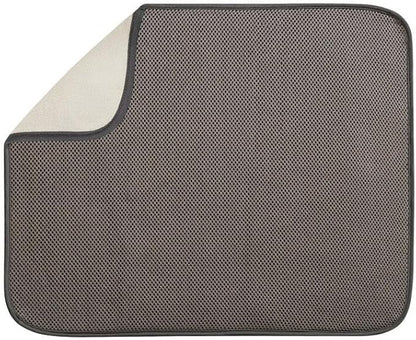 InterDesign iDry Large Kitchen Countertop Absorbent Dish Drying Mat, Mocha/Ivory - Image 2
