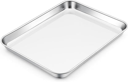 E-far Toaster Oven Tray, 10.5”x8.3” Stainless Steel Small Baking Cookie Sheet by E-far