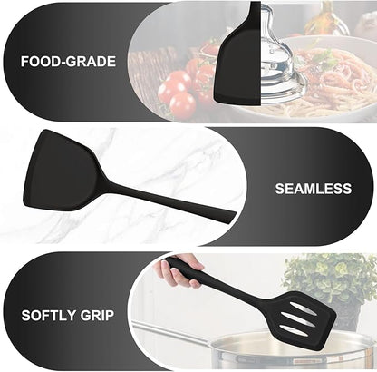 TeamFar Silicone Cooking Utensils Set, 5-Piece Heat Resistant Kitchen Utensils - Image 3