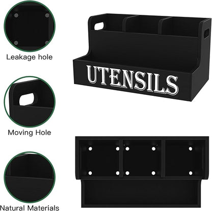 Suli Kitchen Utensils Holder, Wooden Utensil Organizer - Image 4