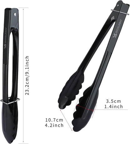 MSY BIGSUNNY 9 Inch Kitchen Food Tongs, Buffet Tongs, Serving Tongs - Image 2