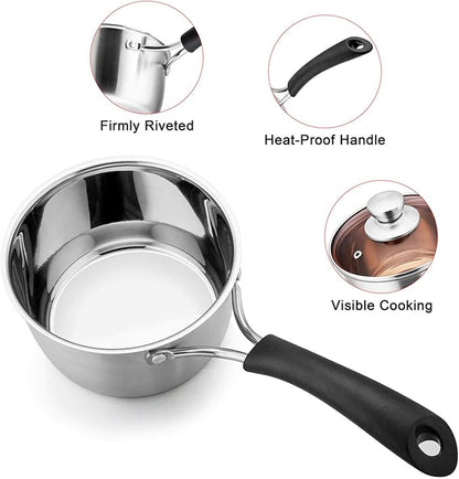TeamFar 1 Quart Saucepan, Stainless Steel Saucepan - Image 3