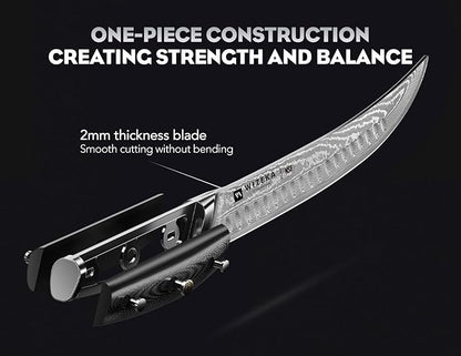 WIZEKA Carving Knife-10 Real Damascus Breaking Knife, Razor Sharp Butcher knife - Image 4