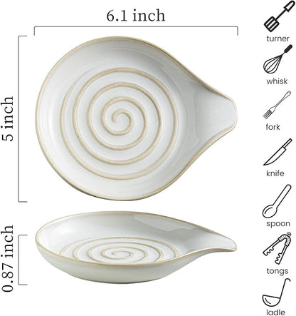 LAUCHUH Spoon Rest, Large Ceramic Spoon Holder - Image 2