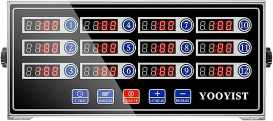 Precision Kitchen Timers for Cooking – 12 Channel Commercial Kitchen Timer by YOOYIST